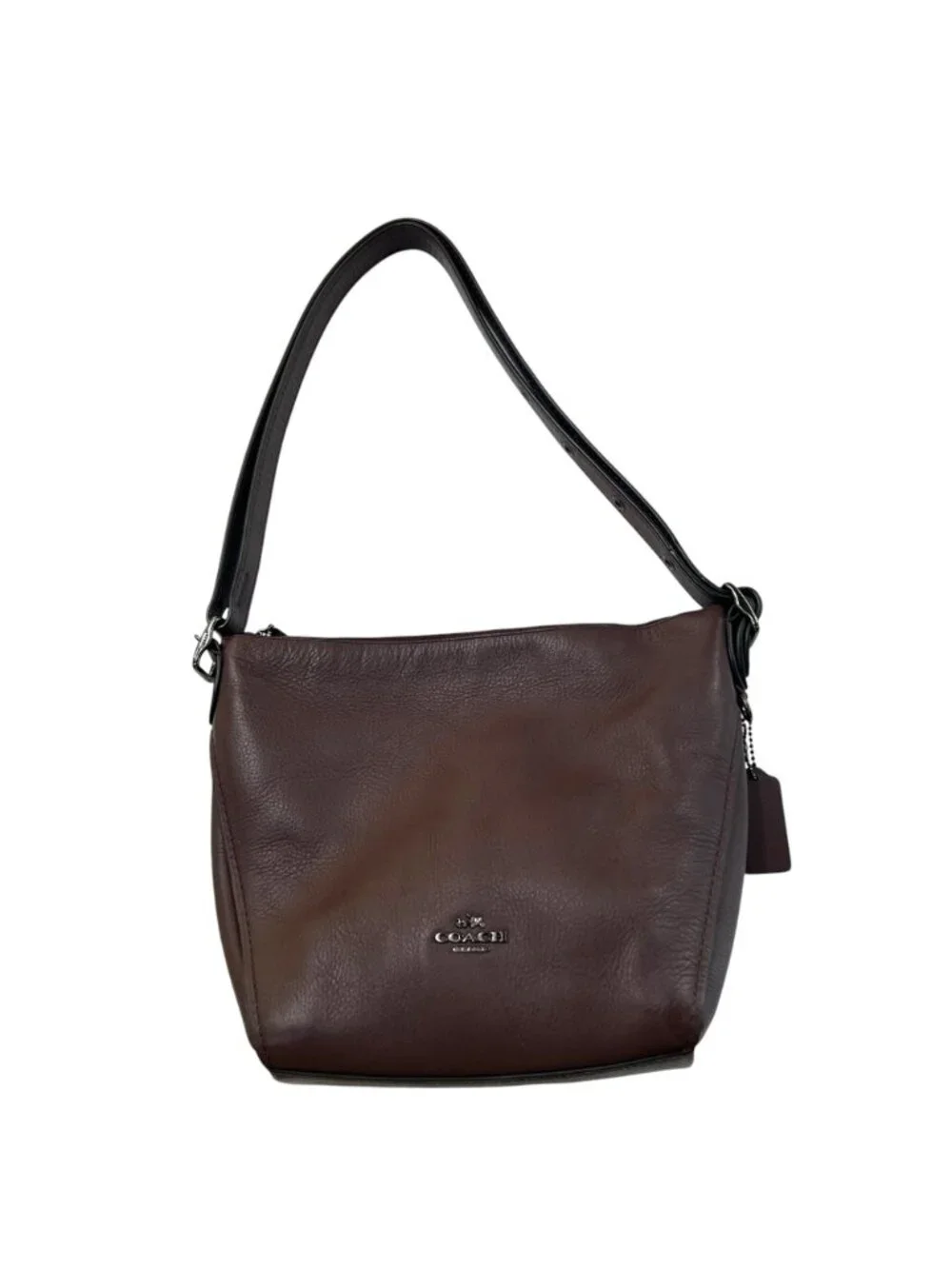 Coach Dufflette Mahogany Brown Pebbled Leather Shoulder/Crossbody Bag